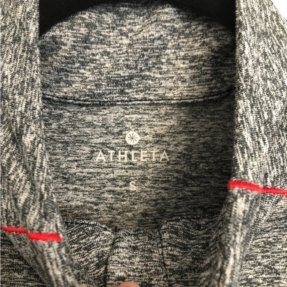 ATHLETA Sweatshirt Small Women's Grey Blue Running Wild 1/2 Zip Pullover